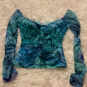 Blue floral Guess Top